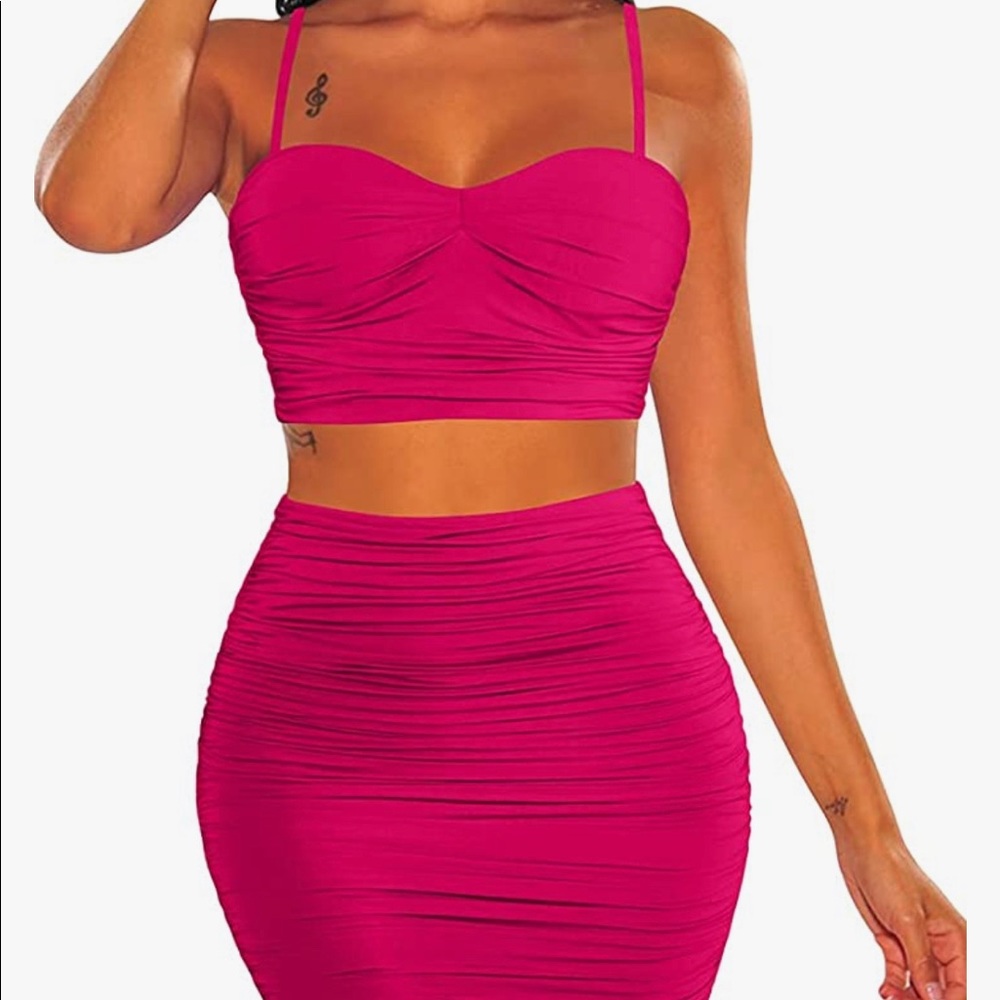 Top and bottom hot pink set